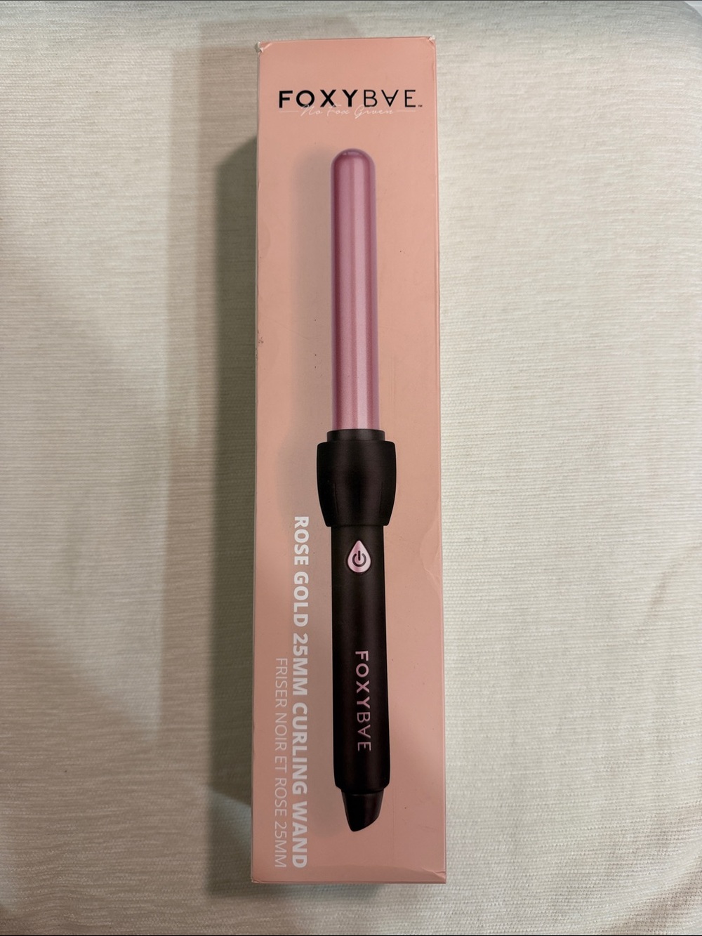 FoxyBae Rose Gold 25mm Curling Wand with Pink Barrel